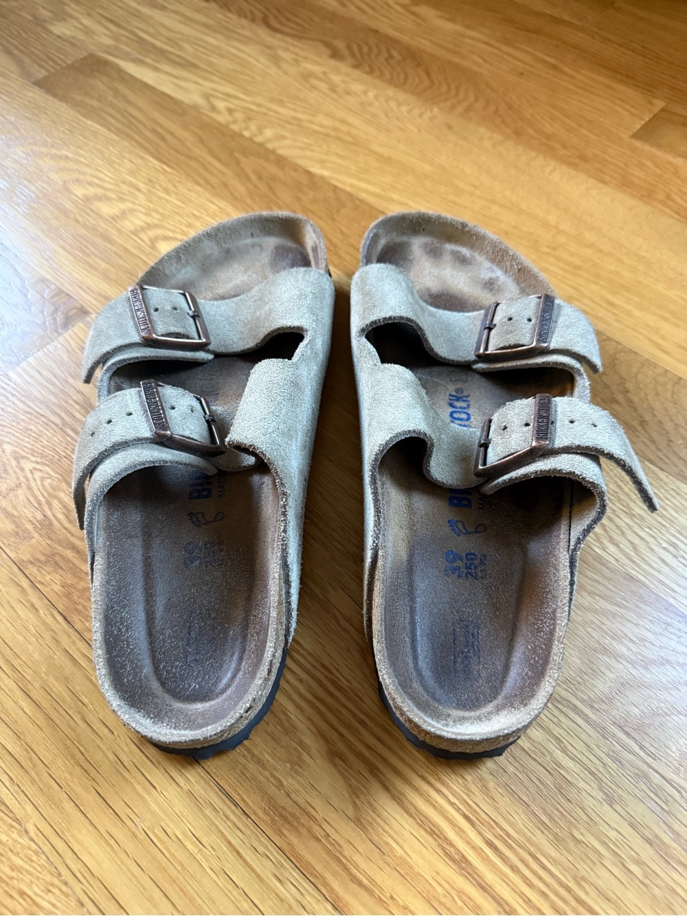 Birkenstock Suede Arizona Sandals in Taupe - Picture 4 of 9